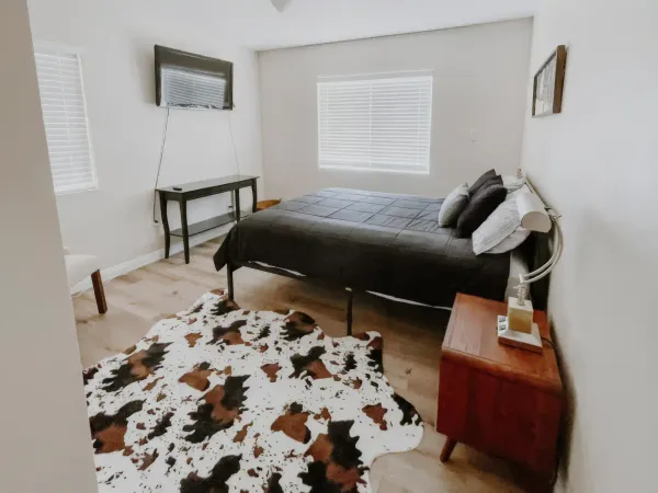 Open-plan living and kitchen space at San Diego Trail Company's Airbnb ranch in Poway, CA