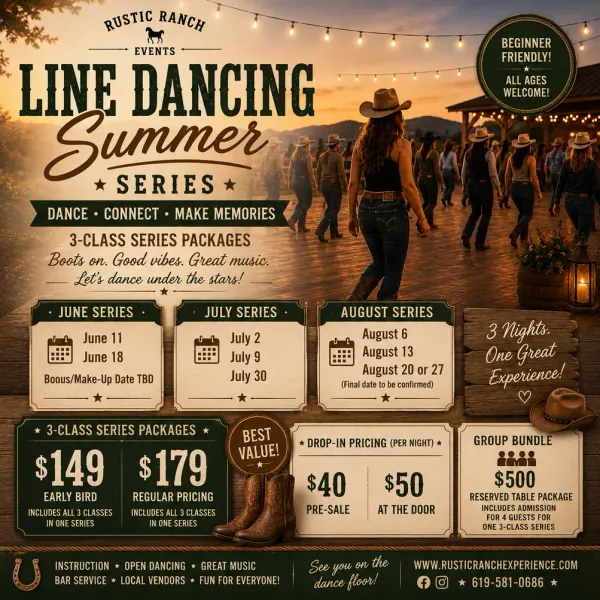 Line dancing event at San Diego Trail Company